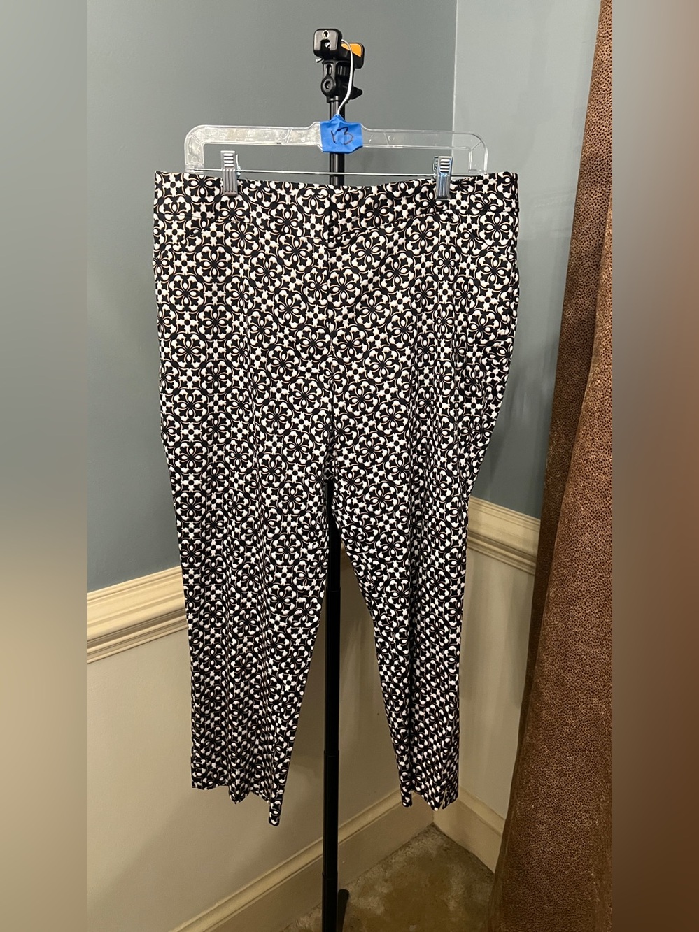 Laundry By Shelli Segal Black and White Geometric Men's Dress Pants